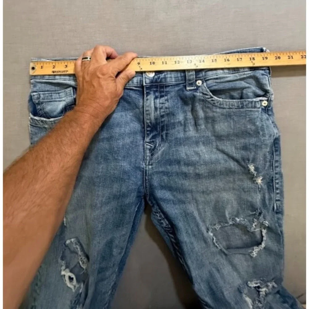 True Religion Ricky Relaxed Straight Jeans Mens 38 Blue Denim Pocketed Men 38X33